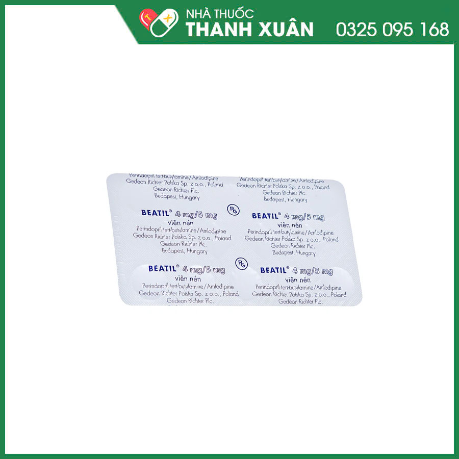 BEATIL 4mg/5mg thuốc điều trị tăng huyết áp vô căn và bệnh mạch vành ổn định